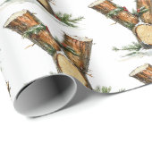 Weihnachten Log Letter Y Weihnachten Geschenkpapier (Rolleneckpunkt)