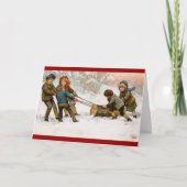 Weihnachten Log Weihnachtskarte (Vorderseite)