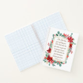 Weihnachten Lord Bless You Bible Verse Poinsettia Notizblock (Innenseite)