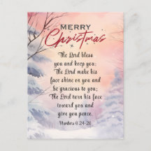 Weihnachten Lord Bless You Bible Verse Winter Szen