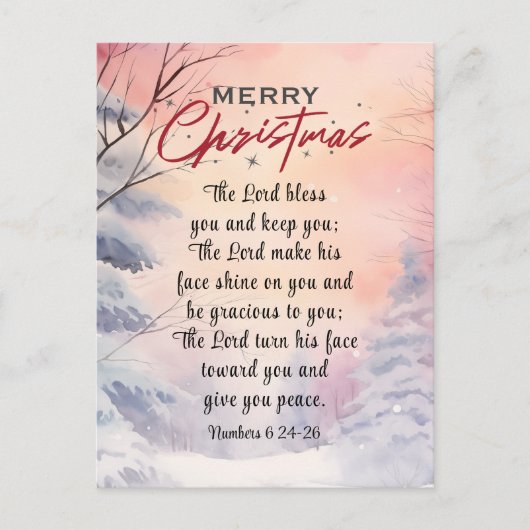 Weihnachten Lord Bless You Bible Verse Winter Szen (Vorderseite)