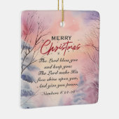 Weihnachten Lord Bless You Bible Verse Winter Szen Keramikornament (Rechts)