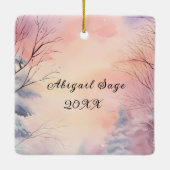 Weihnachten Lord Bless You Bible Verse Winter Szen Keramikornament (Rückseite)