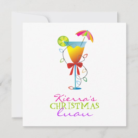 Weihnachten Luau des Paradies-311-Tropical Einladung (Vorderseite)