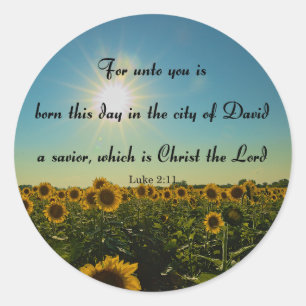 Weihnachten, Luke 2:11 Runder Aufkleber
