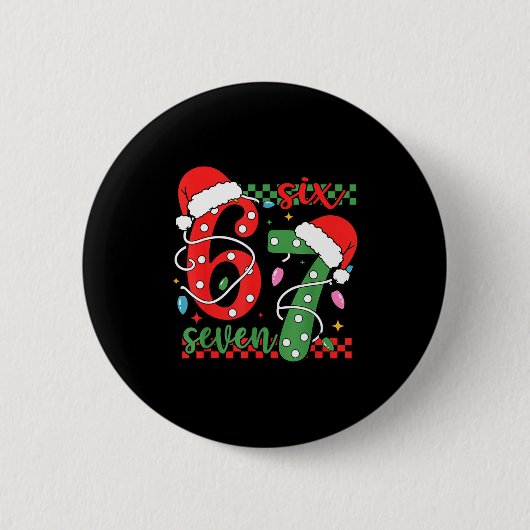 Weihnachten Lustig Six Seven 6 7 Meme Gen Alpha Sl Button (Vorderseite)