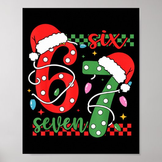 Weihnachten Lustig Six Seven 6 7 Meme Gen Alpha Sl Poster (Vorne)