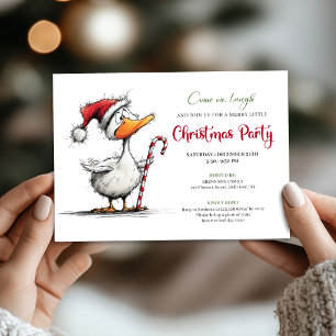 Weihnachten Lustige Verrückte Gans Whimsical Party Einladung