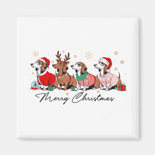Weihnachten Lustiger Wiener Hund Dachshund Süß Fro Magnet