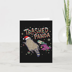 Weihnachten Lustiger Zertrümmerter Panda Waschbär  Karte