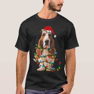 Weihnachten lustiges Basset-Hundeschlittendesign T-Shirt