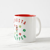 Weihnachten. Lustiges Sprichwort. Nerd. Gangsta Zweifarbige Tasse (VorderseiteRechts)