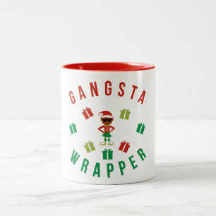 Weihnachten. Lustiges Sprichwort. Nerd. Gangsta Zweifarbige Tasse