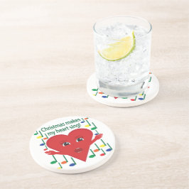 "Weihnachten macht mein Herz singen" Gesangsherz Getränkeuntersetzer