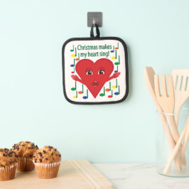 "Weihnachten macht mein Herz singen" Gesangsherz Topflappen