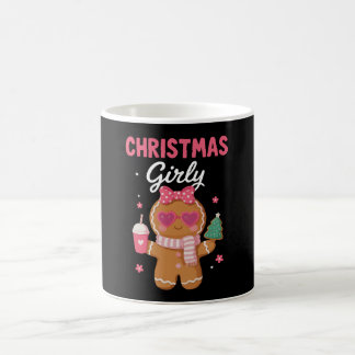 Weihnachten Mädchen Lebkuchen Rosa Schleife Sonnen Kaffeetasse