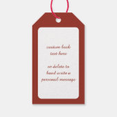 Weihnachten, Mädchen mit Geschenken im Winter Schn Geschenkanhänger (Rückseite)