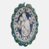 Weihnachten Madonna Kind Angels Della Robbia Wreat Ornament Karte (Rechts)