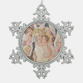 Weihnachten, Madonna mit Kind (1935) Schneeflocken Zinn-Ornament (Vorderseite)