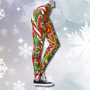 Weihnachten mag ich Bonbons Leggings mit roten gr