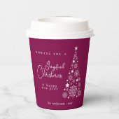 Weihnachten Magenta Pappbecher (Rückseite)