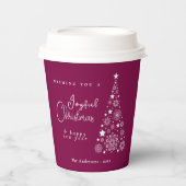 Weihnachten Magenta Pappbecher (Vorderseite)