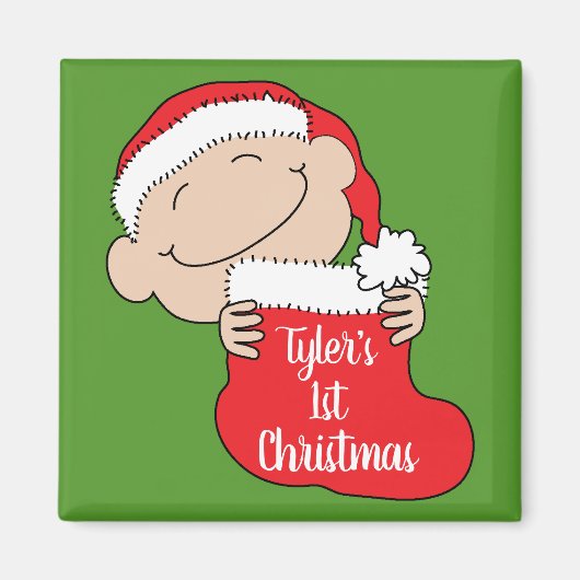 Weihnachten Magnet Square Babys Erste Weihnachten (Vorne)