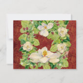 Weihnachten Magnolia-Wraath in Pine Boughs Einladung (Rückseite)