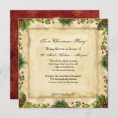 Weihnachten Magnolia-Wraath in Pine Boughs Einladung (Vorne/Hinten)