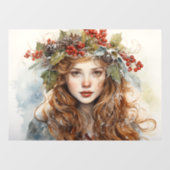 Weihnachten Maiden Fensteraufkleber (Blatt)