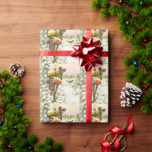 Weihnachten, Mailboxen im Winter Landschaft Geschenkpapier