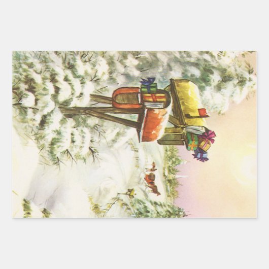 Weihnachten, Mailboxen im Winter Landschaft Geschenkpapier Set (Vorderseite 2)