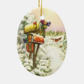 Weihnachten, Mailboxen im Winter Landschaft Keramik Ornament (Hinten)
