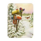 Weihnachten, Mailboxen im Winter Landschaft Magnet (Vertikal)