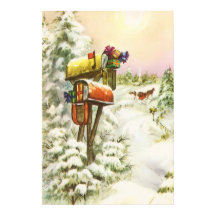 Weihnachten, Mailboxen im Winter Landschaft