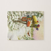 Weihnachten, Mailboxen im Winter Landschaft Puzzle (Horizontal)