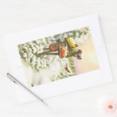 Weihnachten, Mailboxen im Winter Landschaft Rechteckiger Aufkleber (Umschlag)