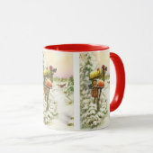 Weihnachten, Mailboxen im Winter Landschaft Tasse (VorderseiteRechts)