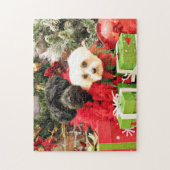 Weihnachten - maltesisch - Annie und YorkiePoo - Puzzle (Vertikal)