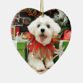 Weihnachten - maltesisch - Miley Keramik Ornament (Rechts)