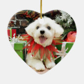 Weihnachten - maltesisch - Miley Keramik Ornament (Hinten)