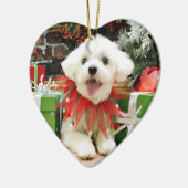 Weihnachten - maltesisch - Miley Keramik Ornament (Links)