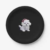 Weihnachten Maltesisch - Perfekt für Tierfreunde Pappteller (Vorderseite)