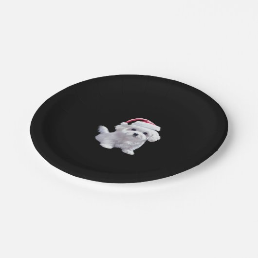 Weihnachten Maltesisch - Perfekt für Tierfreunde Pappteller (Schrägansicht)