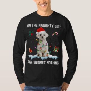 Weihnachten maltesischen Hund nicht aughty List un T-Shirt