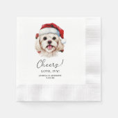 Weihnachten maltesischer Hund Personalisiert Chef Serviette (Vorderseite)