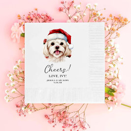 Weihnachten maltesischer Hund Personalisiert Chef Serviette