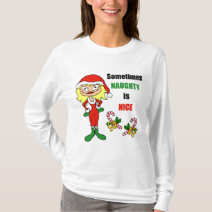 Weihnachten manchmal naughty ist schön - Blonde Bl T-Shirt