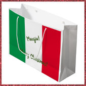Weihnachten Mangia Italienische Flagge Rot Weiß un Große Geschenktüte