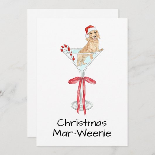 Weihnachten Mar-Würstchen Dackel Hund Wasserfarbe (Vorne/Hinten)